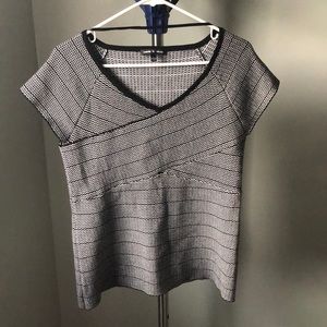 Cable & Gauge Black and White Cap Sleeve Top